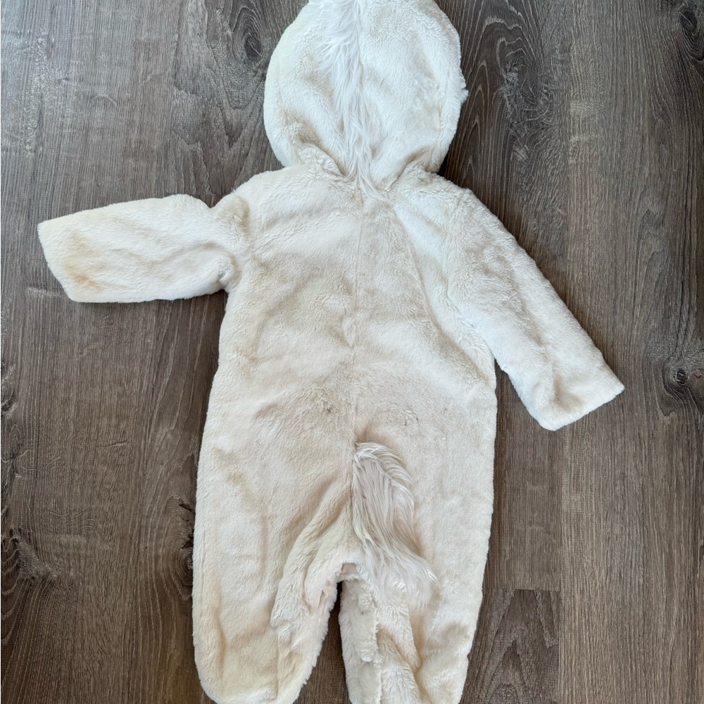 Pottery Barn Kids Cream Unicorn Hooded Fleece Costume with Gold Horn - Picture 5 of 5